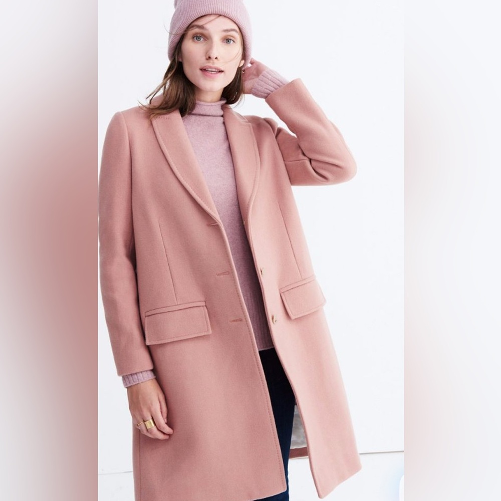 NWT Madewell Teatro Swing Coat in Old Rose color